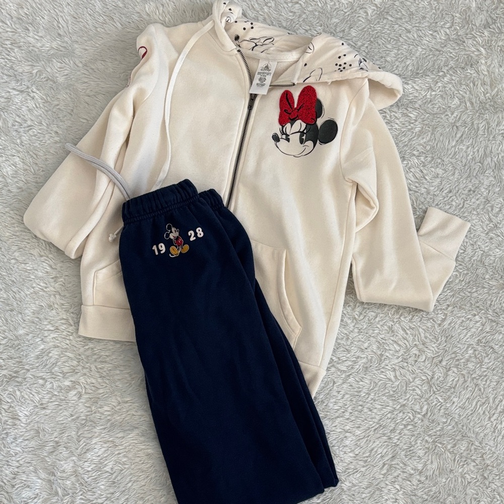 Disney Cream Hoodie and Navy Joggers Set